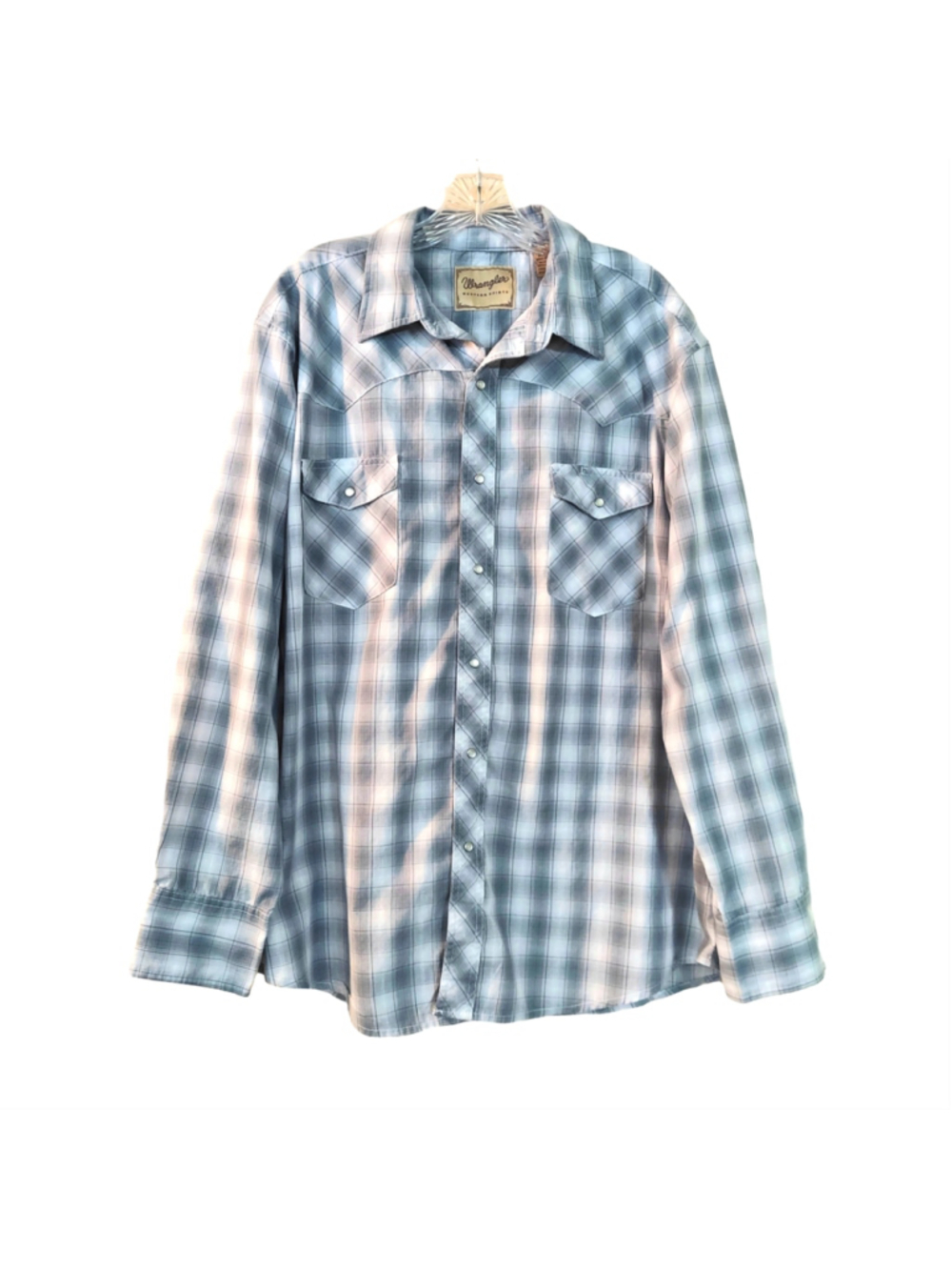 Wrangler Men's Multicolor Plaid Long Sleeve Pearl Snap Western Shirt - Picture 2 of 8